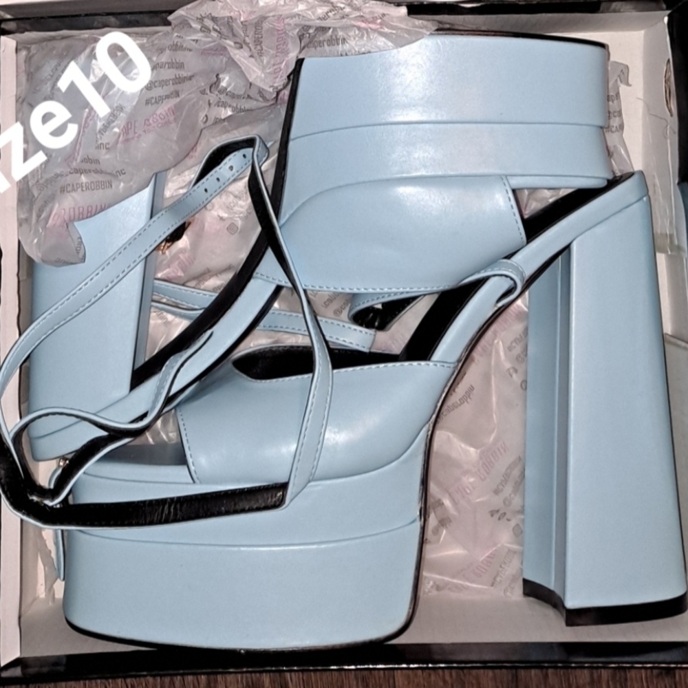 Elegant Sky Blue Platform Heels